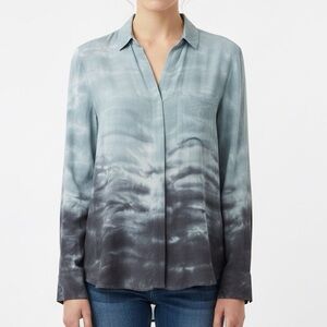 Young, Fabulous & Broke Tie-Dye Long Sleeve Button Down Top Blouse Shirt XS
